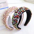 Superstarer Plastic Rhinestone Headband with Fabric Hair Ornaments